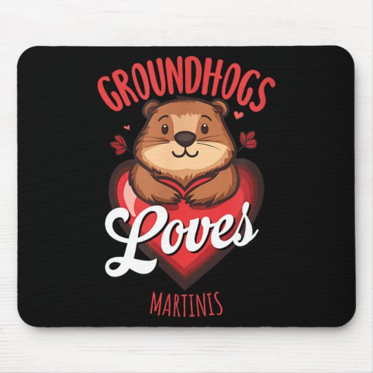 Lustiger Groundhog Day Martini-Design Groundhogs l Mousepad (Vorne)
