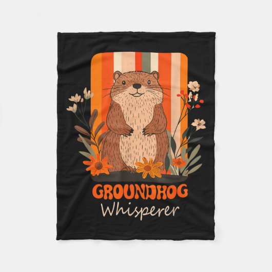 Lustiger Groundhog-Flüsterer Ground Hog Day Frühli Fleecedecke (Vorderseite)