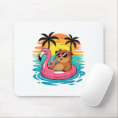 Lustiger Groundhog Hawaiian Flamingo Float Strand Mousepad (Mit Mouse)