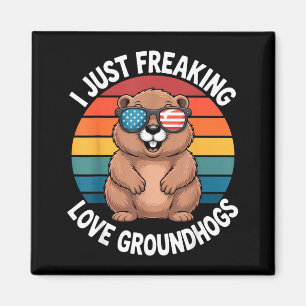 Lustiger Groundhog-Liebhaber-Spruch Ich liebe Grou Magnet