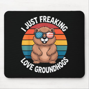 Lustiger Groundhog-Liebhaber-Spruch Ich liebe Grou Mousepad