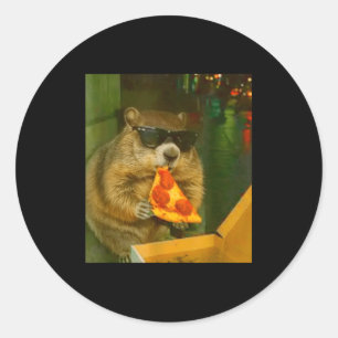 Lustiger Groundhog Woodchuck, der Pizza isst Naget Runder Aufkleber