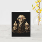 Lustiger Gründervater Mittelfinger Karte (Gelbe Blume)