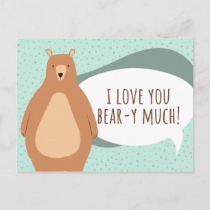Lustiger Grüner Bär Liebe Dich Postkarte