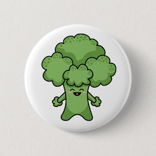 Lustiger grüner Brokkoli Button