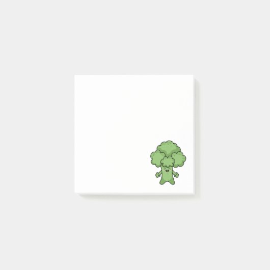 Lustiger grüner Brokkoli Post-it Klebezettel (Vorderseite)