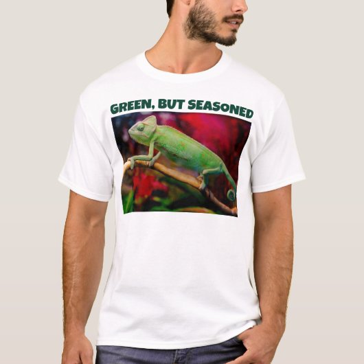 Lustiger grüner Chamäleon T-Shirt (Vorderseite)