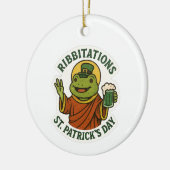 Lustiger grüner Frosch St. Patrick's Day  Keramik Ornament (Links)