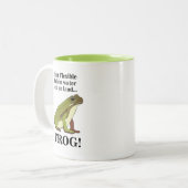 Lustiger Grüner Frosch Zweifarbige Tasse (Vorderseite Links)