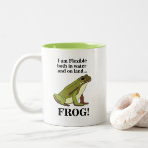 Lustiger Grüner Frosch Zweifarbige Tasse