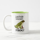 Lustiger Grüner Frosch Zweifarbige Tasse (Links)