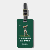 Lustiger grüner Golfsport Gepäckanhänger (Vorderseite vertikal)