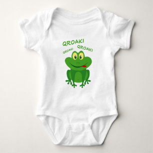 Lustiger grüner quakender Krötenfrosch Baby Strampler