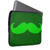Lustiger grüner Schnurrbart Laptopschutzhülle (Vorne Rechts)
