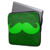 Lustiger grüner Schnurrbart Laptopschutzhülle (Vorderseite Links)
