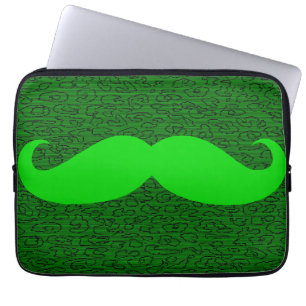 Lustiger grüner Schnurrbart Laptopschutzhülle