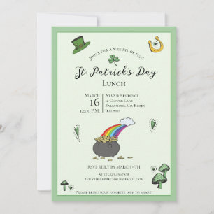 Lustiger grüner St. Patricks Day Irish Blessings M Einladung