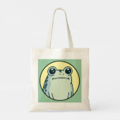 Lustiger grüner todernster Frosch  Tragetasche (Rückseite)
