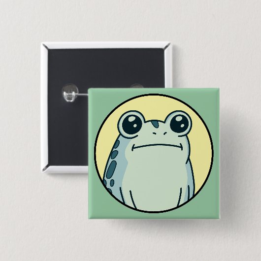 Lustiger grüner toternst Frog Toad Button (Vorne & Hinten)