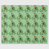Lustiger grüner Weihnachtselefant in der Geschenkpapier (Flach)