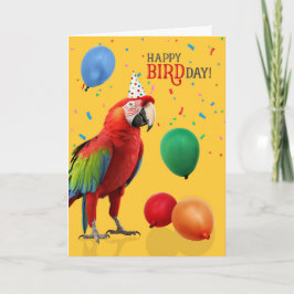 Lustiger grünflügeliger Ara-Papageien-Geburtstag Karte