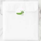 lustiger Grünwurm Runder Aufkleber (Tasche)