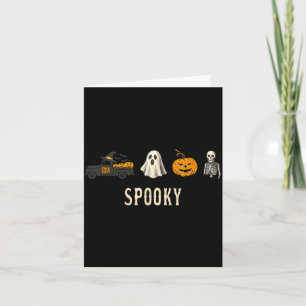 Lustiger gruseliger Halloween süßer LKW Geist Kürb Karte