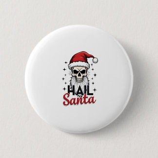 Lustiger Gruß an den Weihnachtsmann Schädel Skelet Button