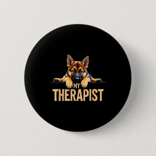 Lustiger Gsd Shep Welpe Mein Therast Deutscher Sch Button