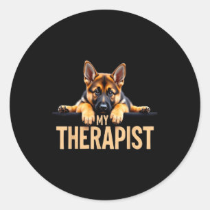 Lustiger Gsd Shep Welpe Mein Therast Deutscher Sch Runder Aufkleber