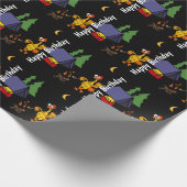 Lustiger Gummihuhn-Campings-Cartoon Geschenkpapier (Ecke)