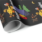 Lustiger Gummihuhn-Campings-Cartoon Geschenkpapier (Rolleneckpunkt)
