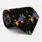 Lustiger Gummihuhn-Campings-Cartoon Krawatte (Gerollt)