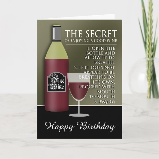 Lustiger guter WeinGeburtstag Karte Zazzle.de