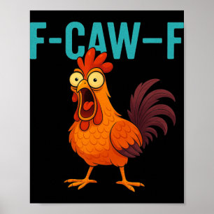 Lustiger Hahn-Hühner-Farm-Tier-Humor Bi Poster