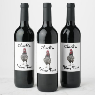 Lustiger Hahn-humorvoller Wein-Aufkleber Weinetikett