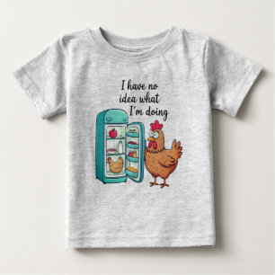 Lustiger Hahn Kühlschrank Verwirrter Gemütszustand Baby T-shirt