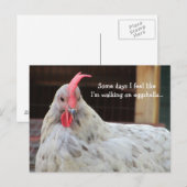 Lustiger Hahn mit Spruch Postkarte (Vorne/Hinten)
