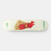 Lustiger Hahn Skateboard Benutzerdefinierter Text (Horizontal)