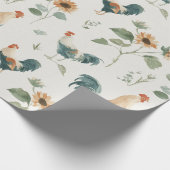 Lustiger Hahn Sonnenblume Geschenkpapier (Ecke)