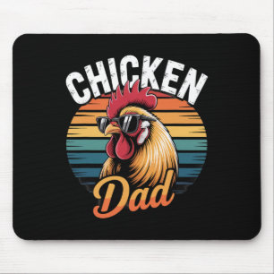 Lustiger Hahnen-Vater Retro-Sonnenuntergang Vintag Mousepad