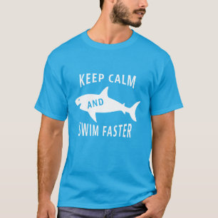 Lustiger Hai Bleib ruhig und schwimm schneller Män T-Shirt