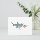lustiger Hai, der Fisch jagt Postkarte (Stehend Vorderseite)