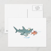 lustiger Hai, der Fisch jagt Postkarte (Vorne/Hinten)
