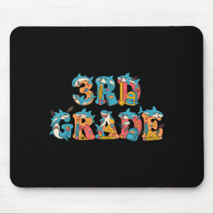 Lustiger Hai Dritte Klasse Zurück zur Schule Kinde Mousepad