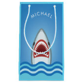 Lustiger Hai-Geburtstag mit Ihrem Namen Kleine Geschenktüte (Vorderseite)