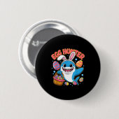 Lustiger Hai-Osterhase, süßer Eierjäger  Button (Vorne & Hinten)