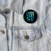 Lustiger Hai, rate mal, was für eine Woche es ist, Button (Beispiel)
