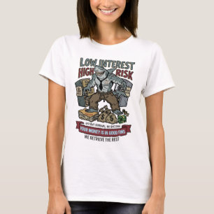 Lustiger Hai Tony Sarca, der Kredithai mit niedrig T-Shirt