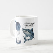 Lustiger Hai und Taucher  Kaffeetasse (Vorderseite Links)